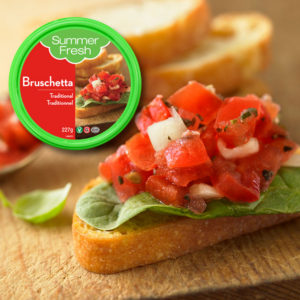 Summer Fresh Bruschetta on a slice of bread product and beauty image