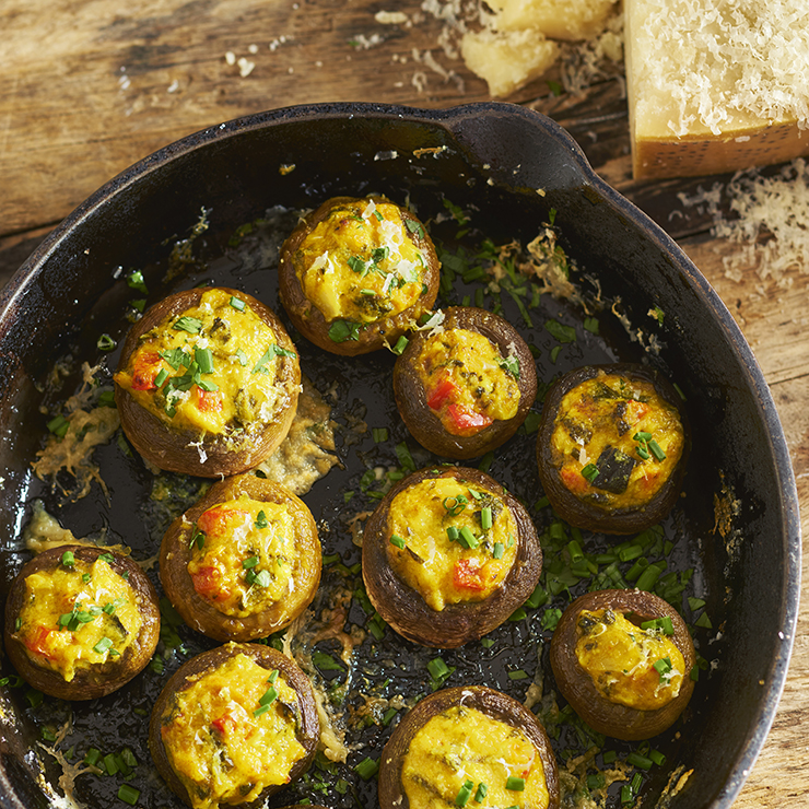 Artichoke Asiago Spinach Stuffed Mushroom Caps