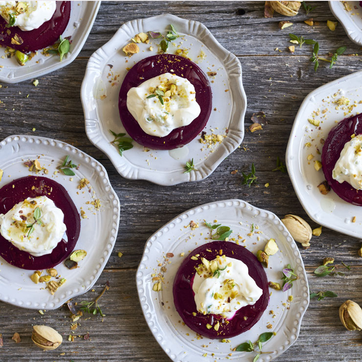 Beet Tzatziki Slices