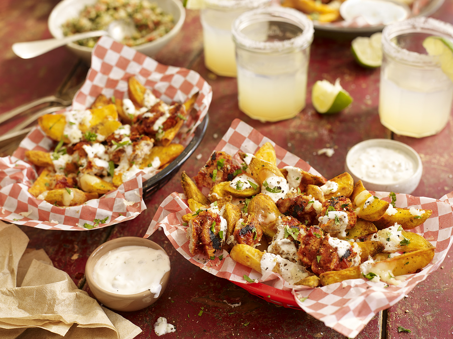 Tzatziki Mozzarella Spicy Wedges and Ribs