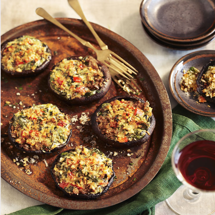 Stuffed Spinach Portobello Mushroom Caps