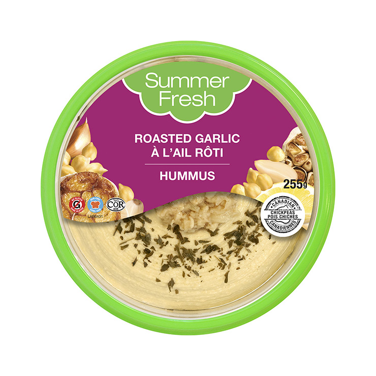 Roasted Garlic Topped Hummus