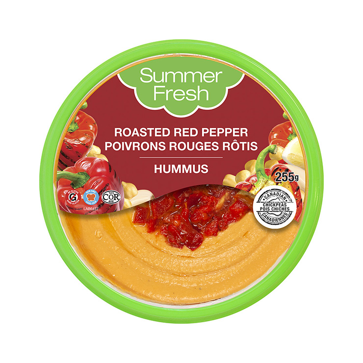Roasted Red Pepper Topped Hummus