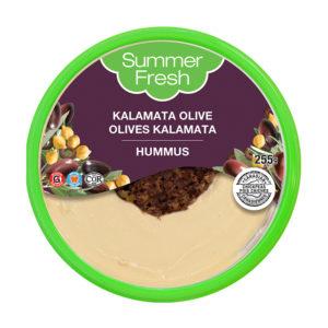 Topped Kalamata olive hummus product image